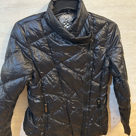 Vince Camuto Shiny Black Puffer Jacket - Picture 1 of 6